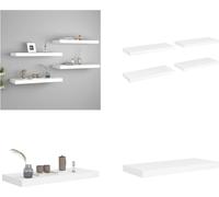 vidaXL Estanterías flotantes, 4 unidades, blanco, 60x23,5x3,8 cm, MDF - Estantería de pared - Estanterías de pared - Estantería de pared flotante - Estantería de pared suspendida