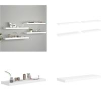 vidaXL Estanterías flotantes, 4 unidades, blanco, 80x23,5x3,8 cm, MDF - Estantería de pared - Estanterías de pared - Estantería de pared flotante - Estantería de pared suspendida