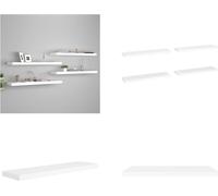 vidaXL Estanterías flotantes, 4 unidades, blanco, 90x23,5x3,8 cm, MDF - Estantería de pared - Estanterías de pared - Estantería de pared flotante - Estantería de pared suspendida