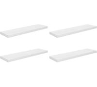 vidaXL Estanterías flotantes, 4 unidades, blanco brillante, 90x23,5x3,8 cm, MDF