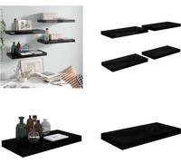 vidaXL Estanterías flotantes, 4 unidades, brillante, 50x23x3,8 cm, MDF - Estantería de pared - Estanterías de pared - Estantería de pared flotante - Estantería de pared suspendida
