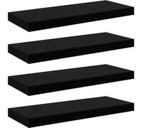 vidaXL Estanterías flotantes, 4 unidades, color brillante, 60x23,5x3,8 cm, MDF