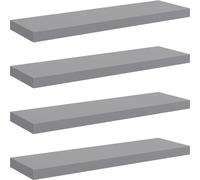 vidaXL Estanterías flotantes, 4 unidades, color gris, 80x23,5x3,8 cm, MDF