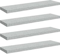 vidaXL Estanterías flotantes, 4 unidades, color gris cemento, 90x23,5x3,8 cm, MDF