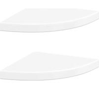 vidaXL Estanterías flotantes de esquina, 2 unidades, blanco brillante, 35x35x3,8 cm, MDF