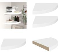 vidaXL Estanterías flotantes Eck, 2 unidades, blanco, 35x35x3,8 cm, MDF - Estantería de pared - Estanterías de pared - Estantería de pared flotante - Estantería de pared suspendida