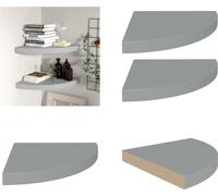 vidaXL Estanterías flotantes Eck, 2 unidades, gris, 35x35x3,8 cm, MDF - Estantería de pared - Estanterías de pared - Estantería de pared flotante - Estantería de pared suspendida