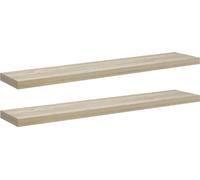 vidaXL Estanterías flotantes para pared, 2 unidades, color nogal, 120x23,5x3,8 cm, MDF