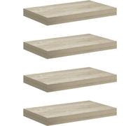 vidaXL Estanterías flotantes para pared, juego de 4 unidades, color nogal, 40x23,5x3,8 cm, MDF