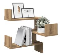 vidaXL Estanterías pared de esquina 2 uds madera roble 40x40x49,5 cm
