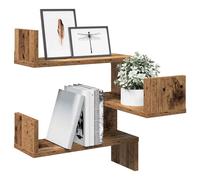 vidaXL Estanterías de pared en esquina 2 uds Madera envejecida 40x40x49,5 cm