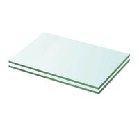 vidaXL 2X Estantes Panel Montados Colgante Cristal Hojas de Pared Forma de Almacenamiento Estantería de Exhibición de Vidrio Transparente 20x25 cm