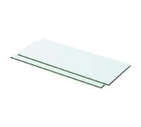 vidaXL Estantes de pared - Panel de vidrio transparente 50x15 cm - 2 unidades