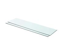 vidaXL Estantes Panel flotante 80x20 cm 2 unidades vidrio transparente para pared