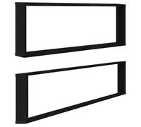 vidaXL Estantes cúbicos de pared flotantes 2 uds Roble Negro 100x15x30 cm