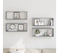 vidaXL Estantes cúbicos de pared 4 uds madera gris Sonoma 60x15x23 cm
