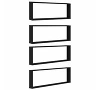 vidaXL Estantes cúbicos de pared 4 uds Roble negro 100x15x30 cm Flotante