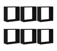 vidaXL Estantes cúbicos de pared 6 uds – Roble negro 30 x 15 x 30 cm