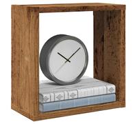 vidaXL Estantes cubo de pared 2 uds madera envejecida 30x15x30 cm