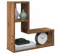vidaXL Estantes cubo de pared 2 uds madera envejecida 50x15x50 cm