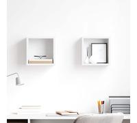 vidaXL Estantes cubo de pared 2 unidades blanco 26x15x26 cm