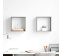 vidaXL 2X Estante Cubo Pared Estantería Colgante CD Libros Coleccionables Fotos Premios Adornos Decoración Librerías Hogar Gris Hormigón 30x15x30 cm