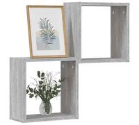 vidaXL Estantes cubo de pared 2 unidades, 30x15x30 cm, Gris Sonoma