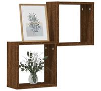 vidaXL Estantes cubo de pared 30x15x30 cm roble marrón — 2 unidades