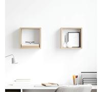 vidaXL Estantes cubo de pared 2 unidades roble Sonoma 26x15x26 cm
