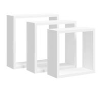 vidaXL Estanterías de cubos para pared 3 piezas – Colgante para CD, libros y adornos Blanco