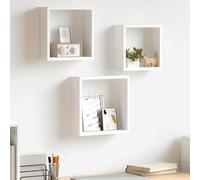 vidaXL Estantes cubo de pared 3 unidades MDF blanco