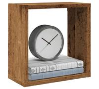 vidaXL Estantes cubo de pared 4 uds madera envejecida 30x15x30 cm