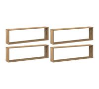 vidaXL Estantes Cubo de Pared 4 uds Madera Roble Artisan 100x15x30 cm, estantería de Pared, estantería Flotante, Armario de Pared, Estante de Pared