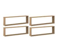 vidaXL Estantes cubo de pared 4 uds Madera roble Artisan 100x15x30 cm