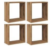 vidaXL Estantes cubo de pared 4 uds madera Roble Artisan 30x15x30 cm