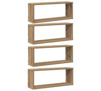 vidaXL Estantes cubo de pared 4 uds Madera Roble Artisan 60x15x23 cm