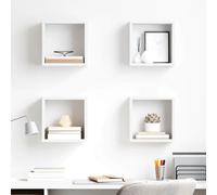 vidaXL Estantes cubo de pared 4 unidades blanco 26x15x26 cm