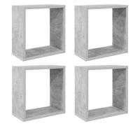 vidaXL Estantes cubo de pared 4 unidades gris hormigón 30x15x30 cm