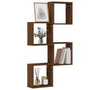 vidaXL Estantes cubo de pared 4 unidades Roble marrón 30x15x30 cm