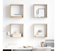 vidaXL Estantes cubo de pared 4 unidades roble Sonoma 30x15x30 cm