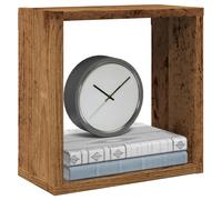 vidaXL Estantes cubo de pared 6 uds madera envejecida 30x15x30 cm