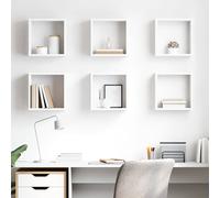 vidaXL Estantes cubo de pared 6 unidades blanco 30x15x30 cm