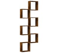 vidaXL Estantes cubo de pared 6 unidades roble ahumado 30x15x30 cm
