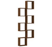 vidaXL Estantes cubo de pared 6 unidades roble marrón 30x15x30 cm