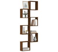 vidaXL Estantes cubo de pared 6 unidades roble marrón 30x15x30 cm
