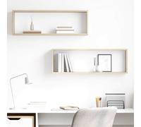 vidaXL Estantes cubos de pared 2 uds contrachapada roble 80x15x26,5 cm
