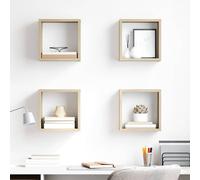 vidaXL Estantes de cubo de pared 4 uds color roble 26x15x26 cm