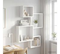 vidaXL Estantes de Cubo para Pared Montada en la pared Blanco