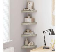 vidaXL Estantes de esquina pared 4 uds MDF gris hormigón 25x25x3,8 cm