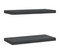 vidaXL Estantes de pared 2 uds Acero inoxidable Negro 50 x 23,5 cm